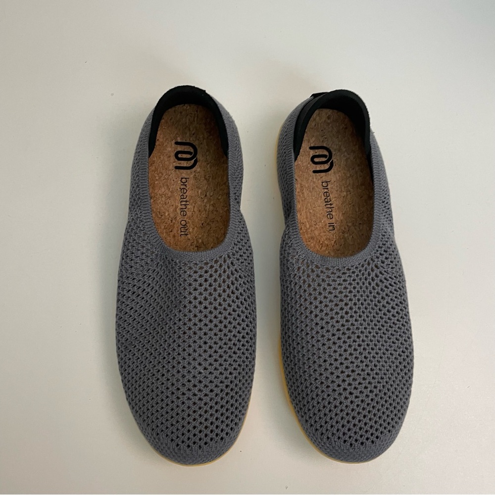 Mahabis Flats Breathe Slipper Perforated Convertible Lightweight Grey Yellow - Picture 3 of 7